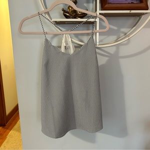 JCREW Women's 2 Striped Blue Nautical Scalloped Tank Top Blouse